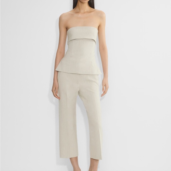 NWT Aritzia Babaton Black Agency Pant Cropped High Rise Straight Wool size 4 - Picture 3 of 16